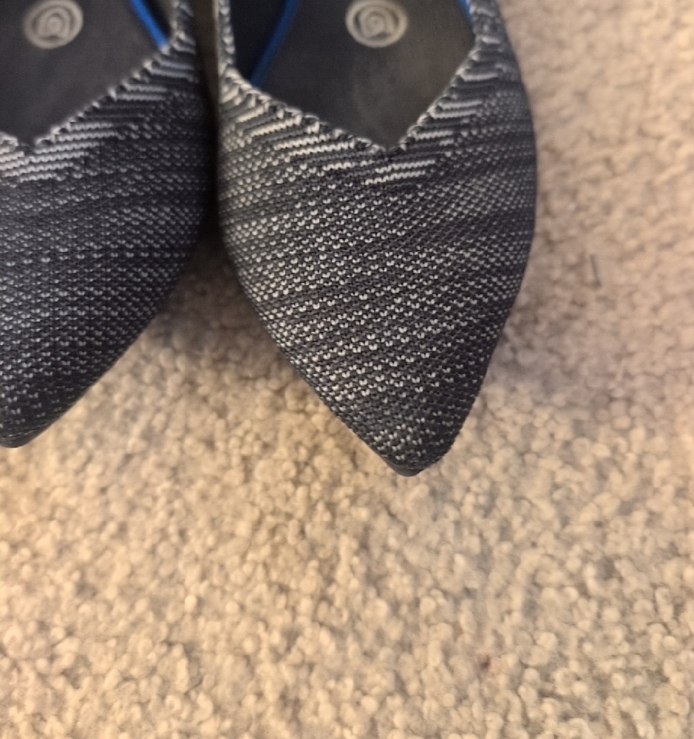 Rothy's Granite Heather Pointed-Toe Knit Flats Size 7 - Picture 4 of 11